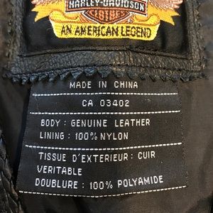 Black leather Harley Davidson vest